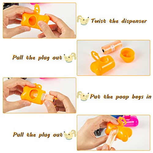 Arroyner 40 Pack Bone Shaped Poop Bag Dispenser Pet Waste Disposal Bag Dispenser (Random Color) - Thumbnail 4