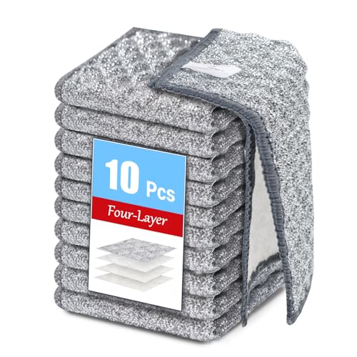 Wangjinpeng 10PCS Four-Layer Steel Wire Dishcloths