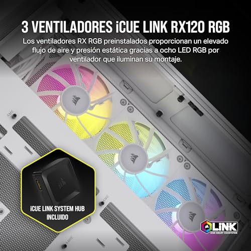 Corsair 6500X RGB Semitorre ATX Doble Cristal Templado USB-C Blanca - imagen 4