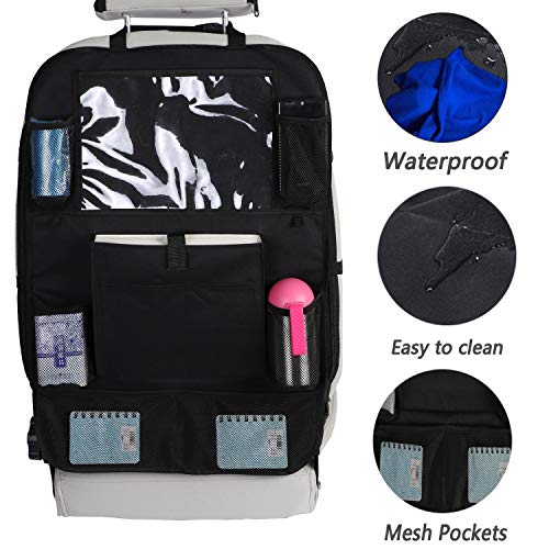 Omotor 4Pcs Car Seat Protector Set Tablet Holder Kick Mat Cover Car Backseat Organizer For Kid & Toddlers Baby Carseat Cover (2 Sets) #TOP5