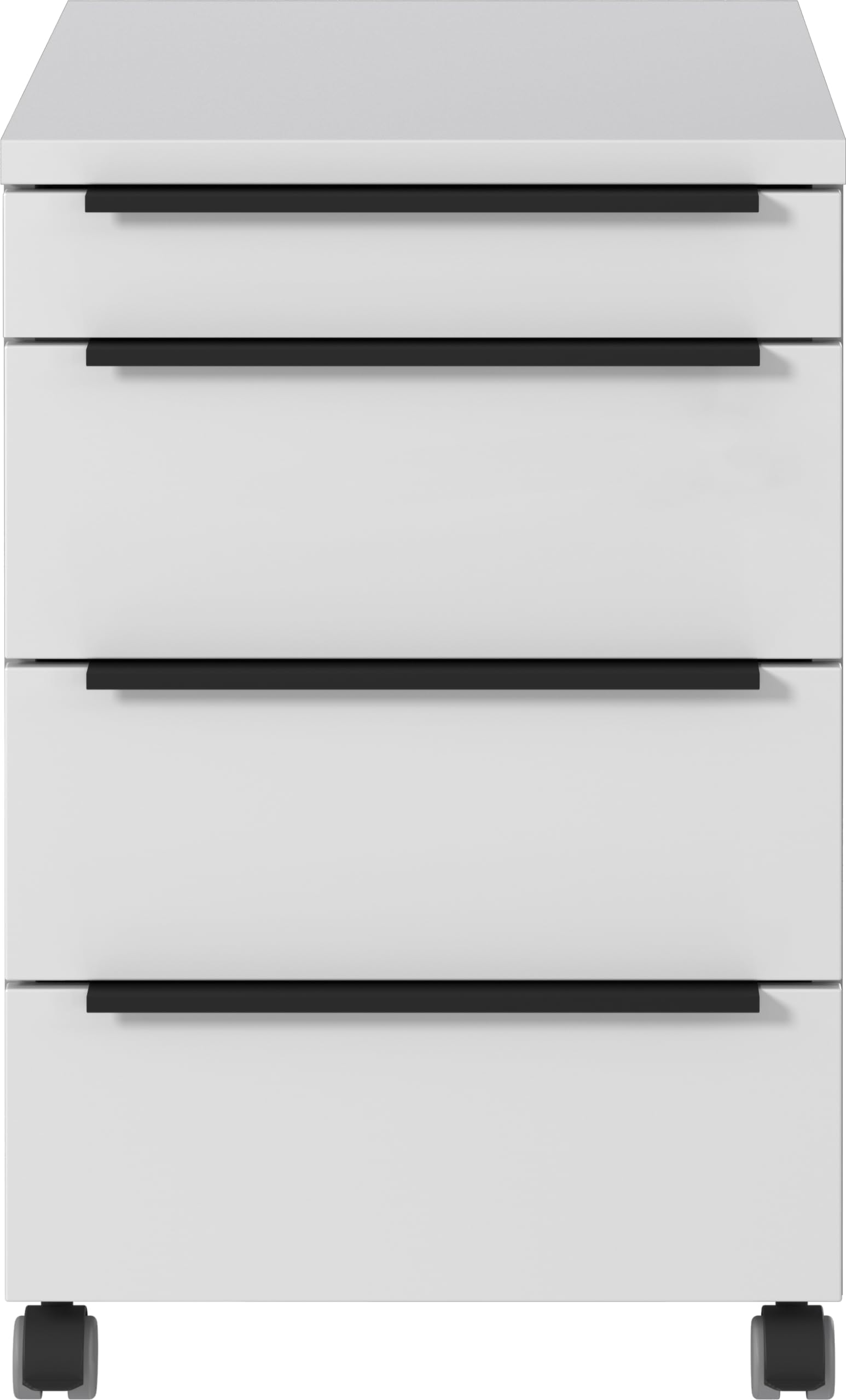Germania Rollcontainer 4377-69, in Lichtgrau, mit Utensilienfach, 42 x 63 x 60 cm (BxHxT)