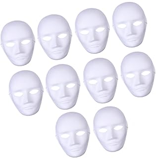 STOBOK 10pcs Mardi Gras Mask Blank Male Masks Halloween Mask Masks for Adults Disposable Scary Diy Dance Mask Full Costume Girls Outfit White Do It Yourself Old Fashioned Men and Women
