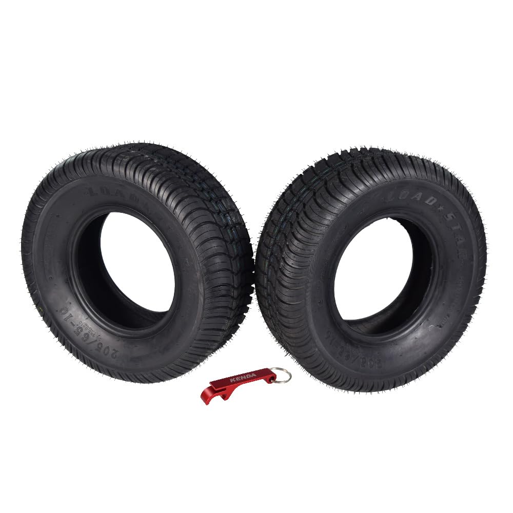 Kenda Loadstar 205/65-10 Load Range B Bias Ply DOT 2 Pack Trailer Tires with Bottle Opener Key Chain (205/65-10 2 Pack)