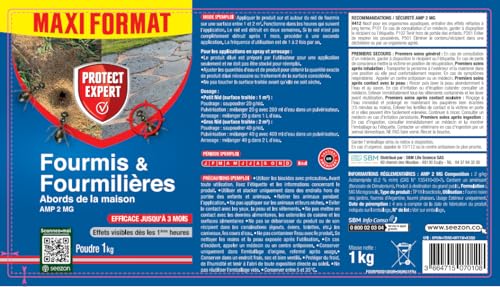 PROTECT EXPERT Poudre Anti-Fourmis & Fourmilières - Action Choc - 1Kg – vue 2