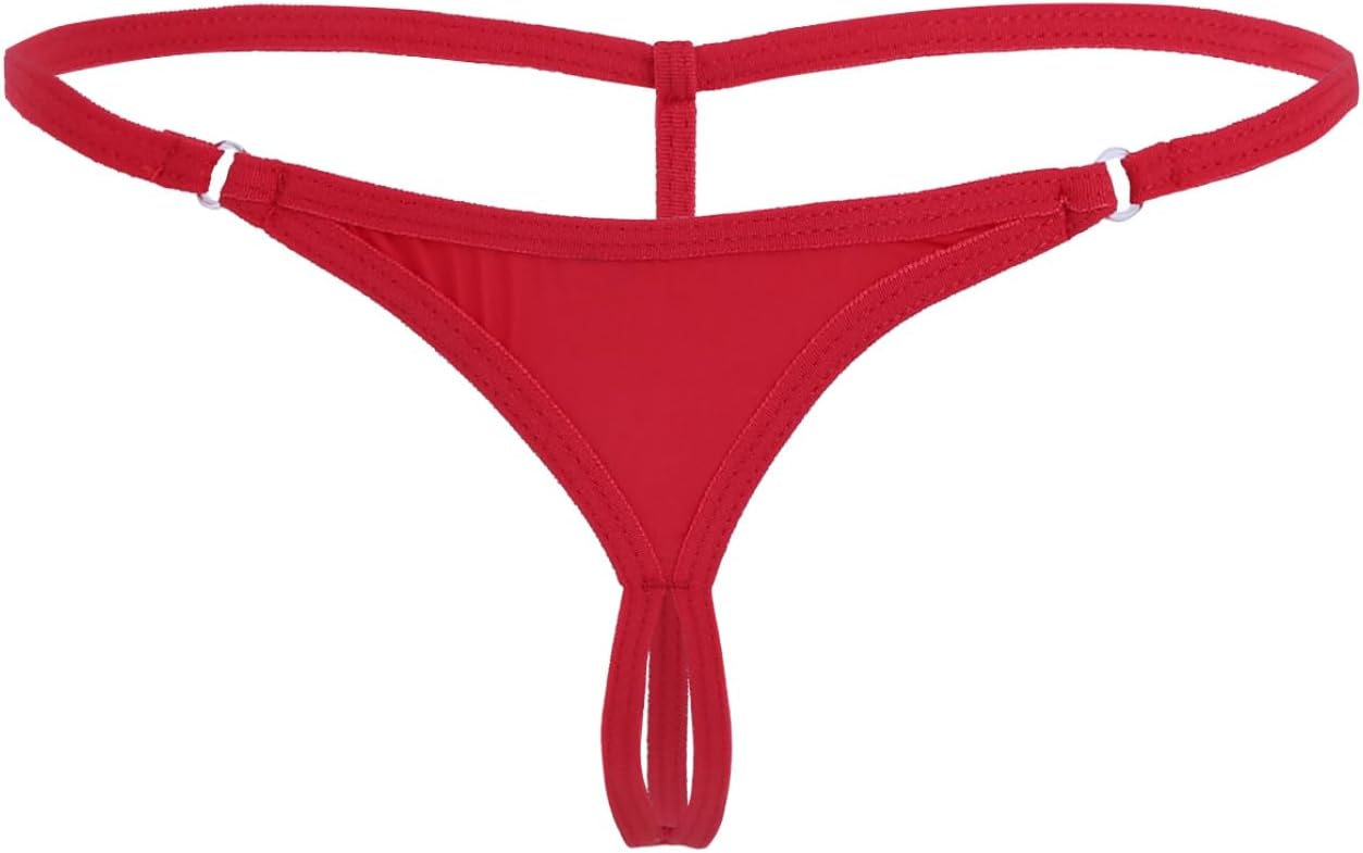 Vxuxlje Women's Tiny Thong Underwear Low Waist G-String Briefs Micro String Temptation Panties