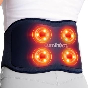 Cordless Back Massager with Heat for Pain Relief Deep Tissue, Portable Heating Pad for Lower Back & Sciatica Pain, 4 Motors Wearable Heat Wrap Belt Battery Powered, Extra Large Up to 61"