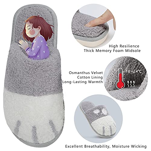 Sinno Womens Slippers For Men Indoor Comfortable Warm Cute Animal House Slippers Soft Cozy Cat Slip On House Shoes For Outdoor Home Bedroom Booties Gifts For Mom Dad Ladies Girls #TOP3