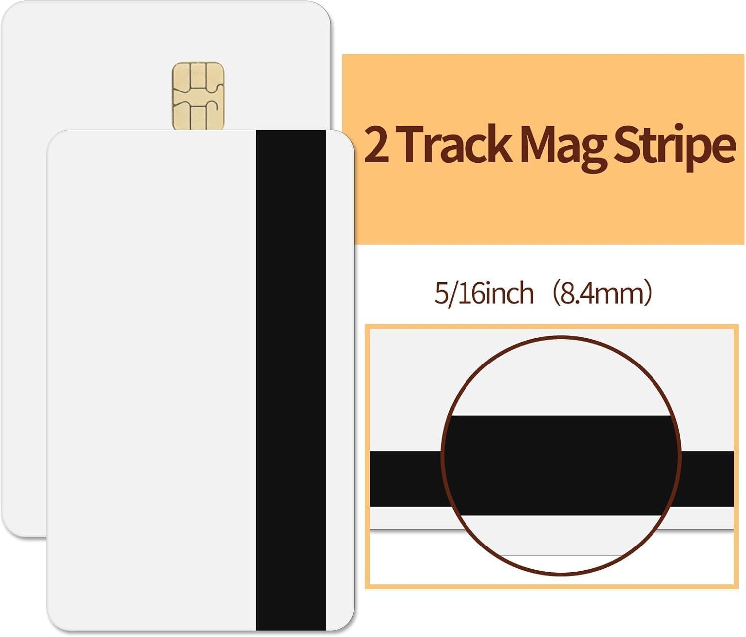 10 Pack - SLE4442 Chip Cards w/HiCo 5/16inch (8.4mm) 2 Track Mag Stripe