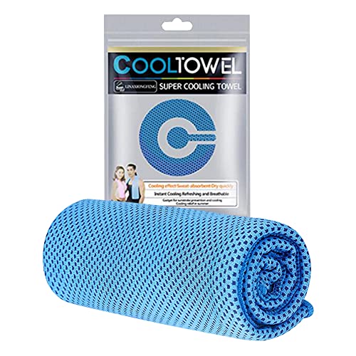 YORFULL Cooling Towels for Neck,Quick Drying Ice Towel Instant Cooling Relief,Soft Breathable Chilly Towel for Gym,Golf,Yoga,Camping,Running, Workout,and More Activities Blue