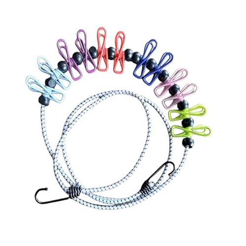 Cosbrutic Travel Washing Line Clothesline with 12 Clothespins, Stretchable, Reusable Indoor Drying Line and Outdoor Travel Accessories Camping Accessories