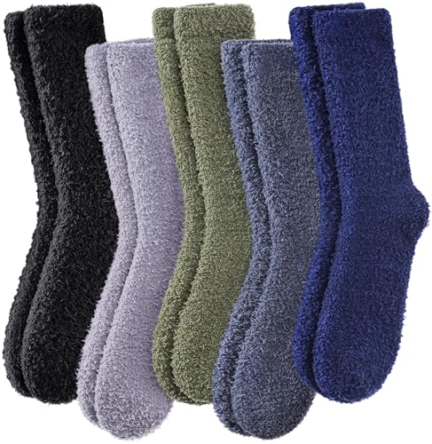Image of MQELONG Fuzzy Socks for Men & Women Cozy Fluffy Winter Warm Slipper Socks