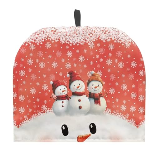 PJHEQOXE 2024 Christmas Snowman Tea Cozy for Teapot Customized Teapot Covers Kitchen Kettle Dust Cover Tea Kettle Cove Tea Pot Kitchen Decorative for Keeping Warm Can Hung and Folded ?Red?
