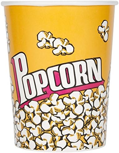 Yellow Red Popcorn Snack Bucket Cups Yellow Red 32 oz. - Pack of 74 cups	