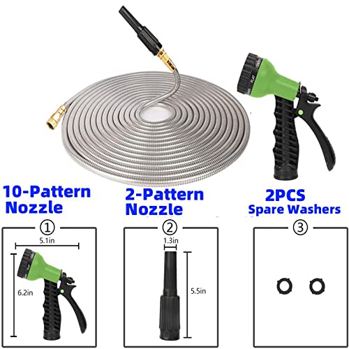 Toonlupal Metal Garden Hose 100 Ft Heavy Duty Flexible Stainless Steel Water Hose Garden Hoses For Yard, Outdoor #TOP5