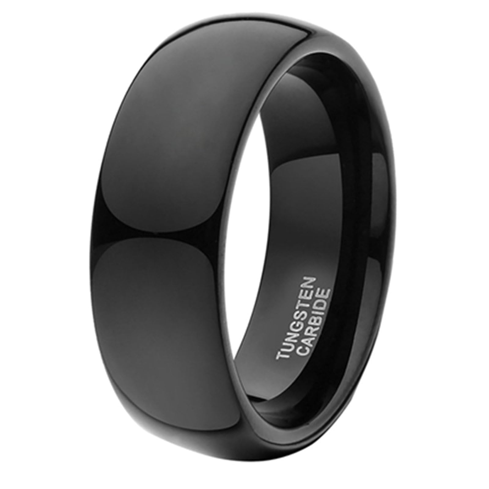 Anello in carburo di tungsteno, unisex, 2 mm, 4 mm, 6 mm, 8 mm, lucidato a specchio, anello di fidanzamento, nero