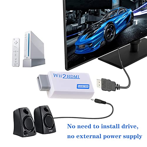 MEETTIKEY Adaptador Wii hdmi, Convertidor Wii A Hdmi, Adaptador Convertidor HD 1080p/720p con Audio De 3,5 Mm Y Salida Hdmi + Cable Hdmi De 1,5 M para Monitor Wii, TV, Proyector (Blanco) - imagen 6