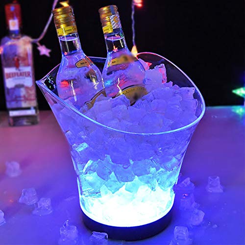 Secchiello Per Ghiaccio A LED, 5.5 L, Lampada Con Gradienti Colorati, Raffredda Bottiglie, Secchiello Per Spumante, Refrigeratore Per Bevande, Per Ristorante, Pub, Feste