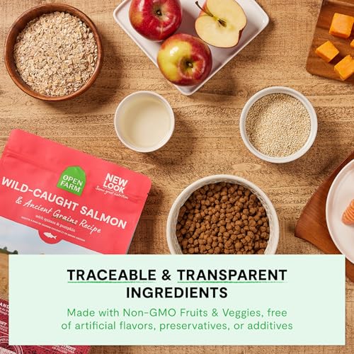 Open Farm, Ancient Grains Dry Dog Food, Protein-Rich & Nutrient Dense, 90% Animal Protein Mixed with Non-GMO Fruits, Veggies and Superfoods, Wild Caught Salmon Recipe, 22lb Bag - Thumbnail 5