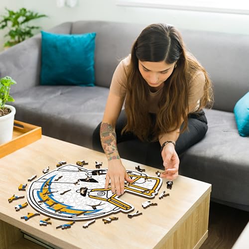 Iconic Puzzles, Los Angeles Chargers Helmet, Wooden Puzzle officially licensed NFL, 100% sustainable - Image 2