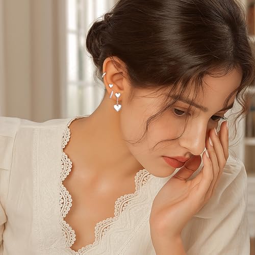 Image of Small Gold Huggie Hoop Earrings Set for Women Men Hypoallergenic 14K Plated Stack Cartilage Earrings, Sterling Silver Multiple Piercing Lightweight Mini Thin Cute Dainty Trendy Jewelry Gifts for Women