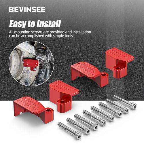 Image of Bevinsee ABS Guards Compatible with Toyota 4Runner 2015-2024 Replacement for 89413-0C011 Red