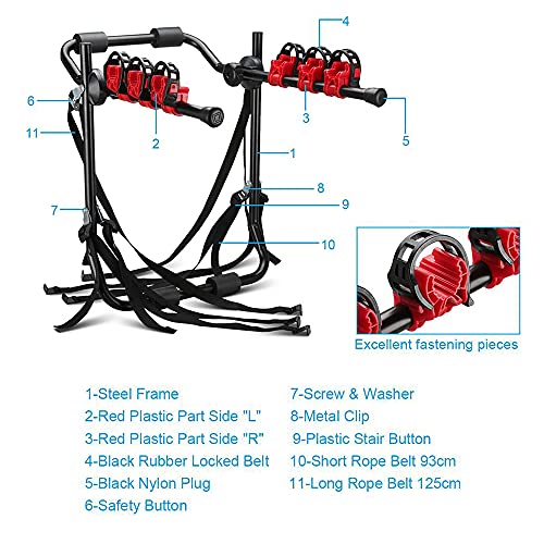 Conjunto de 6 peças para engate de bicicleta de 3,8 cm e 5,08 cm, acessórios para suporte de engate