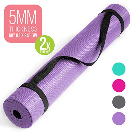 Nicole Miller Yoga Workout Mat, Thick Yoga Exercise Mat for Home Gym