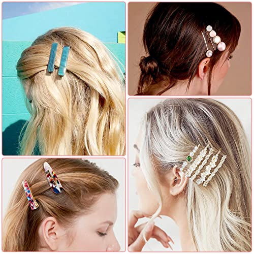 Cridoz 30 Pcs Acrylic Resin Barrettes, Cridoz Barrettes And Pearl Hair Clips For Women thumb #1