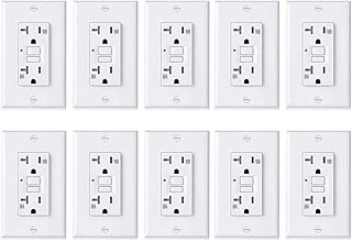 [10 Pack] BESTTEN 20A GFCI Outlets, USG5 Series, Weather-Resistant (WR), Tamper-Resistant (TR), Slim Self-Test Outdoor GFI Receptacles with LED Indicator, Decor Wall Plates Included, UL Listed, White - coolthings.us