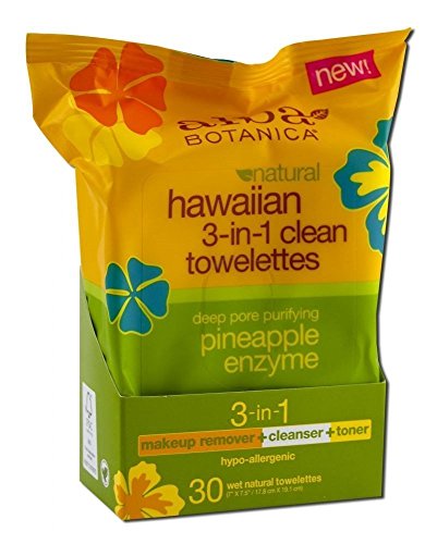 Alba Botanica Hawaiian 3-in-1 Clean Towelettes, 30 Count, Pack of 2