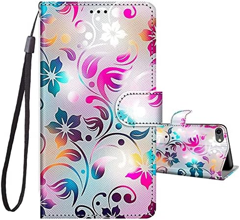 JRIANY Case for iPhone SE 2022 / SE 2020, iPhone 8 & iPhone 7, PU Leather Wallet Case with Card Holder Cute Pattern Shockproof Cover Flip Case Compatible with iPhone SE 3rd Gen - Rose