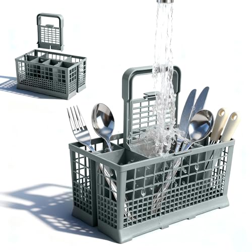 COONE 24 * 14 * 12cm Cesta Lavavajillas Universal,Cesta Cubiertos Lavavajillas,Asa Extraíble