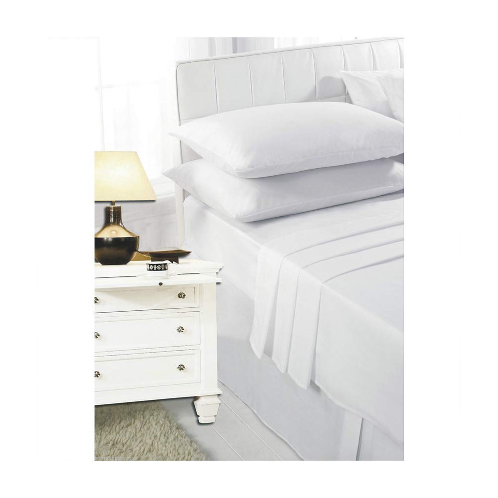 Flat Sheets Polycotton Bed Sheets Single Size Bed Poly Cotton Bedding, White