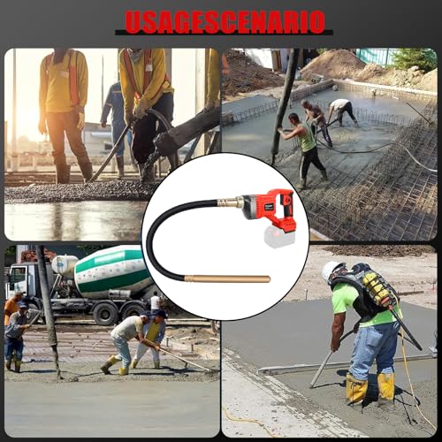 Rueqior Handheld Concrete Vibrating Tool Compatible with Milwaukee 18V Battery, 600W Cordless Concrete vibrator with 3.8FT Shaft Rod 5,500VPM Portable Pencil Vibrarator Remove Air Bubble(No Battery) by Rueqior - Image 7