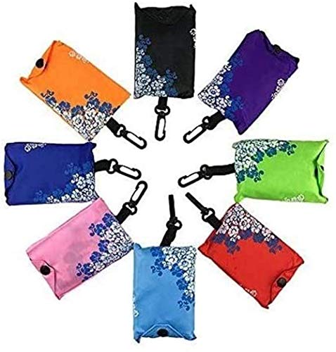 RayLineDo® Expandable blue and white Shopping Bag Reusable Grocery Shopping Tote Bags Convenient Grocery Handy Bags, Shopping Travel Bags 7 PACK