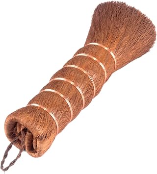 COLLBATH Natural Palm Fiber Tea Brush Desktop Cleaning Tool for Teapot Maintenance Brown Tea Accessories