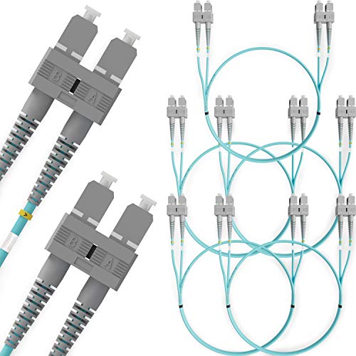 80% Off Discount SC to SC Fiber Patch Cable Multimode Duplex - 5m (16.4ft) - 50/125um OM3 10G LSZH (5 Pack) - Beyondtech PureOptics Cable Series