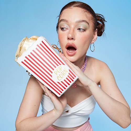 Novelty Fashion Women Crossbody Bag, Popcorn Box Style Clutch Bag for Girl Handbag Shoulder Bag Purse…2