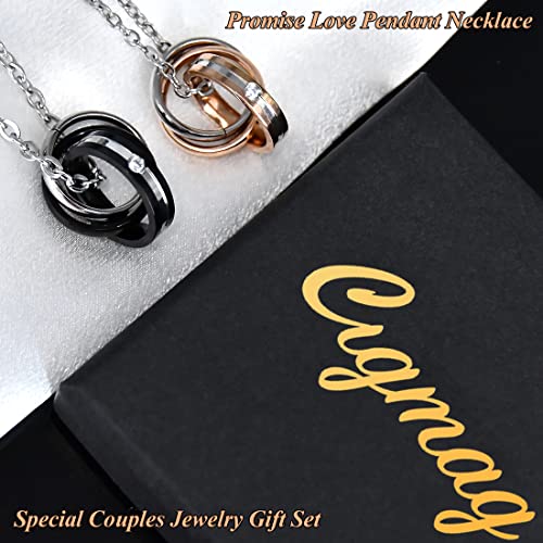 Cigmag Copper Rings For Women & Matching Necklace For Couples - Magnetic Rings Finger Thumbs Strong Magnets - Adjustable Solid Pure Copper Ring With Jewelry Gift Box #TOP6