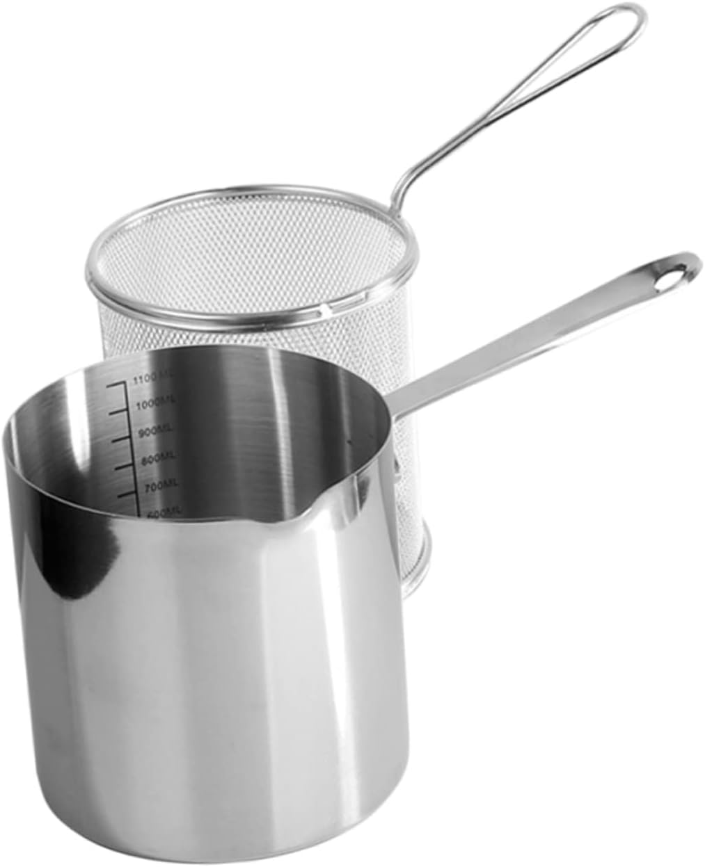 Luxshiny Ergonomic Handle Kitchen Fryer Pot Deep Fry Basket Non Stick Pan Small Frying Pan Useful for Daily Cooking Camping