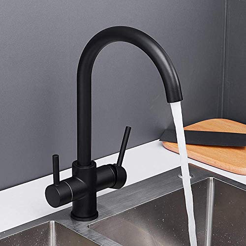 Robinet de cuisine noir Kitchenxer avec douchette pour préparer vos repas - 3