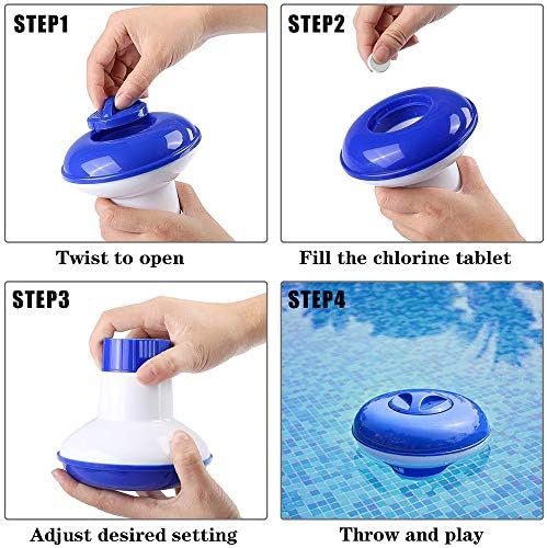 Chlorine Tablets for Hot Tub,Floating Chlorine Tablets Dispenser for Swimming Pool or Spa (12.7 cm)