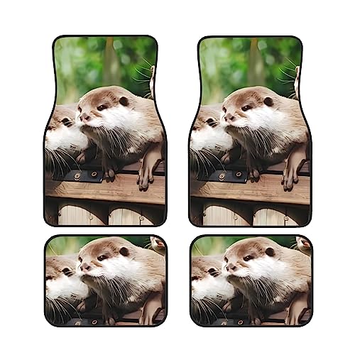 Tapis de sol de voiture arrière avant caoutchouc Cute Otter2 pour camion et SUV