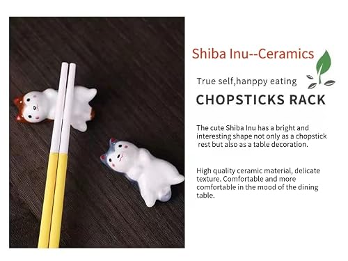 Stjdm Apulm Shiba Dog Chopstick Holder Creative Ceramic Ornament Chopstick Holder Chopstick Holder Cute Fashion Desktop Decoration Chopstick Holder Kitchen Supplies Restaurant Bistro 5 Pieces (A-5) #TOP4
