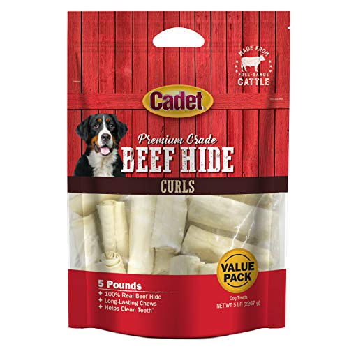 Cadet Premium Grade Beef Hide Dog Chew Curls Curls 5 Pounds