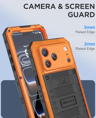 Coque métal renforcé iPhone 17 Pro Beeasy protection premium intégrale orange - 6