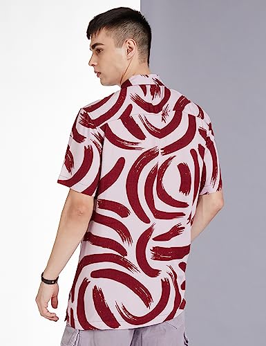 Image of Amazon Brand - INKAST Men's Geometric Printed Half Sleeve Viscose Shirt /Co-Ord Sets (Regular Fit)