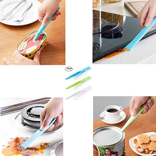 3 Pack Cleaning Scraper Tool Kitchen Plastic Scraper Multipurpose Stiff Grill Scraper Scratch Free Cleaning Tool Label Scraper Gum Scraper Bottle Opener Can Opener #TOP1