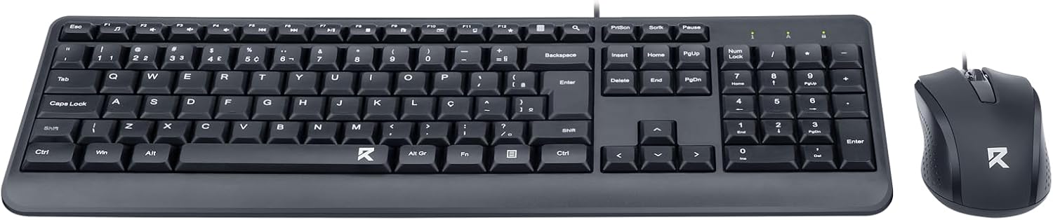 Combo Mouse e Teclado Redragon R Office BS-7092 Preto 1200 DPI