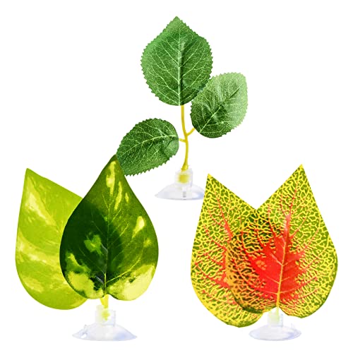 3 Piezas Hamaca de Hoja Betta, Pez Betta Hamaca, Camas Betta, Almohadilla de Hoja Betta, Plantas Artificiales para Pecera